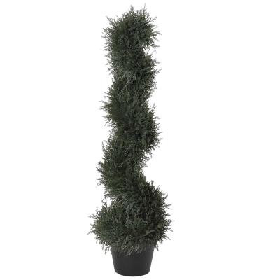 Sztuczne rośliny spiralne spirala drzewo cedrowe z donicą 90 cm Outsunny