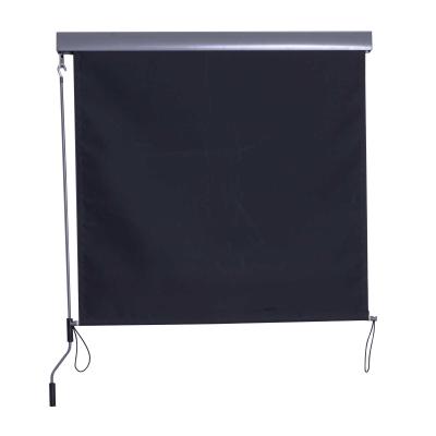 HOMCOM® MARKIZA BOCZNA OCHRONA PRZED WIATREM KORBKA RĘCZNA poliester + aluminium szara 120 x 200 cm
