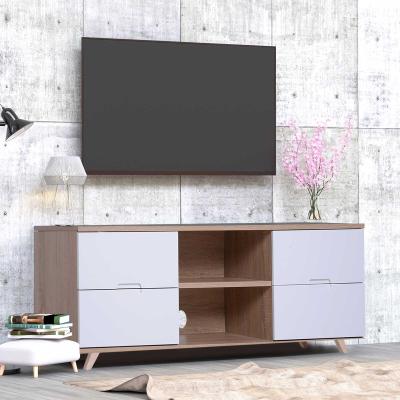 HOMCOM® SZAFKA RTV STOJAK LOWBOARD 4 SZUFLADY 2 PÓŁKI