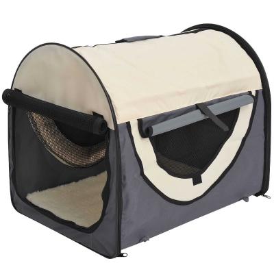 PawHut TRANSPORTER DLA ZWIERZĄT TORBA DLA PSA KOTA (XL) - 81x56x66 cm, szaro-kremowy