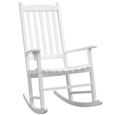 Outsunny® FOTEL BUJANY KRZESŁO OGRODOWE AKACJA ERGONOMICZNE białe