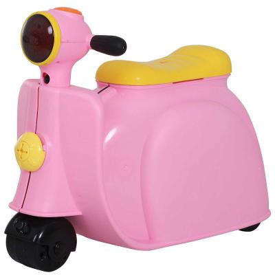 HOMCOM® MOTOREK WALIZKA DLA DZIECI Z PASKIEM DO NOSZENIA CZTERY W JEDNYM PP różowy 52 x 23 x 39 cm