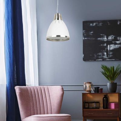 HOMCOM® LAMPA SUFITOWA WISZĄCA INDUSTRIALNA VINTAGE E27 40W METAL biała ∅30 x H35 cm (bez żarówek)