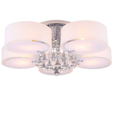 HOMCOM® LAMPA SUFITOWA ŻYRANDOL kryształowy 5xE27 OPRAWA 40W biała
