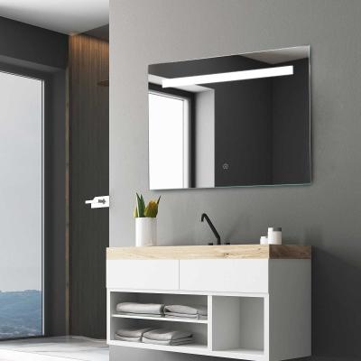 Kleankin® Lustro Wiszące Łazienkowe Led Antyparowe Włącznik Dotykowy Aluminium 70 X 50 Cm