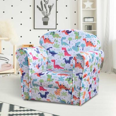 HOMCOM® FOTEL MINIFOTEL SOFA TAPICEROWANA DLA DZIECI W WIEKU 3–9 LAT flanela + drewno + pianka 50 x 39 x 44 cm