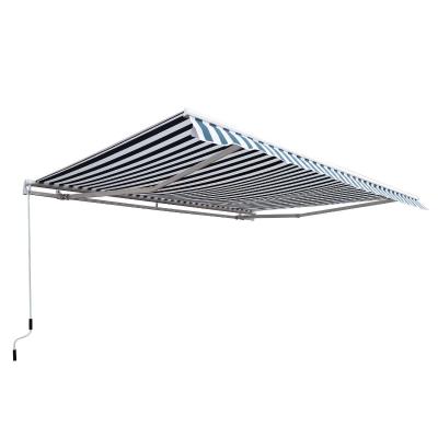 markiza aluminiowa markiza składana ochrona przeciwsłoneczna z korbką ręczną 3,5x2,5 m kolor zielony + biały