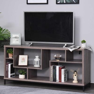 HOMCOM® STOLIK RTV SZAFKA Z PÓŁKAMI płyta wiórowa jasnobrązowy 152,5 x 39,5 x 71 cm