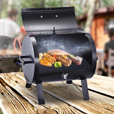 Outsunny Grill Węglowy z Pokrywą Grill Stojący Metal Czarny