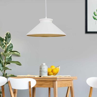 HOMCOM® LAMPA SUFITOWA WISZĄCA KUCHENNA VINTAGE E27 40W METAL biała ∅37 x H14,5 cm (bez żarówek)