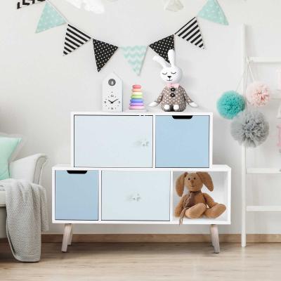 HOMCOM® Szafka Do Pokoju Dziecięcego 3 Szuflady Komoda Do Przechowywania Płyta MDF Niebieska