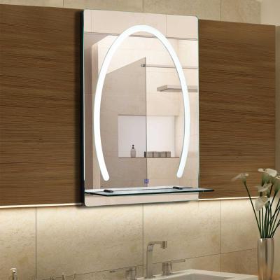 kleankin® LUSTRO ŁAZIENKOWE Z OŚWIETLENIEM LED PÓŁKA SZKLANA