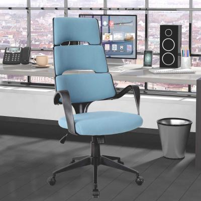 Vinsetto® FOTEL BIUROWY OBROTOWY SZEFA ODCHYLANE OPARCIE REGULACJA WYSOKOŚCI niebiski lniany 59,5 x 66,5 x 117,5-126,5 cm
