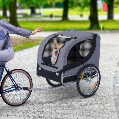 PawHut PRZYCZEPKA ROWEROWA DLA PSA SZARA