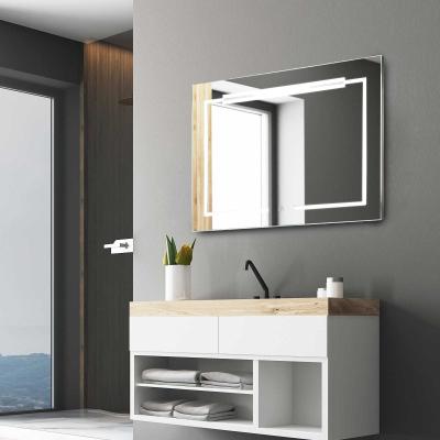 Kleankin® Lustro Wiszące Łazienkowe Led Antyparowe Włącznik Dotykowy Aluminium 70 X 50 Cm