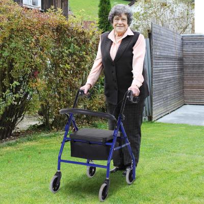 HOMCOM® Chodzik z Krzesłem Składany Balkonik Torba Regulowane Uchwyty Metal