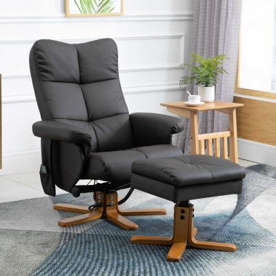 Fotel masujący z podnóżkiem Fotel relaksacyjny Funkcja ogrzewania 145° nachylenia PU Brązowy 80 x 86 x 99 cm HOMCOM®