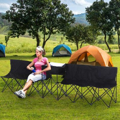 Outsunny® Ławka Kempingowa 6-osobowa Ławka Składana Torba do Przenoszenia Oxford Czarna