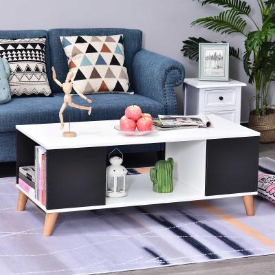 HOMCOM® STOLIK DO SALONU SKANDYNAWSKI KAWOWY 3-CZĘŚCI płyta wiórowa biały 115 X 55 X 45,5 cm