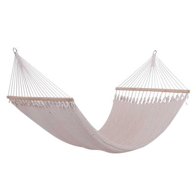 Outsunny® HAMAK PODWÓJNY ODPORNY NA WARUNKI ATMOSFERYCZNE I PROMIENIE UV 2,1 x 1,5 m do 200 kg poliester kremowo-biały