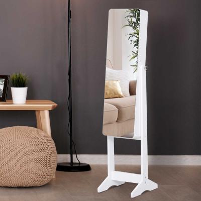 HOMCOM® SZAFKA NA BIŻUTERIĘ Z LUSTREM WEWNĘTRZNYM LED