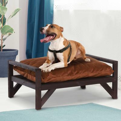 PawHut® Legowisko z Poduszką dla Psa Łóżko Mata Sofa Plusz Kawowy