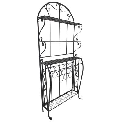 HOMCOM® REGAŁ STOJAK NA WINO NA BUTELKI REGAŁ STOJĄCY NA 9 BUTELEK metal czarny 75 x 25 x 169 cm