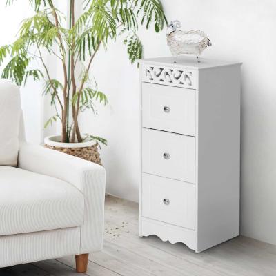 HOMCOM® SZAFKA ŁAZIENKOWA KUCHENNA NA DOKUMENTY MDF biała 29,8 x 29,8 x 68,5 cm