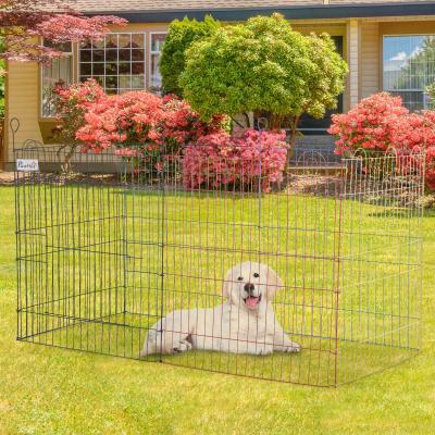 PawHut® Wybieg dla Szczeniąt Ogrodzenie dla Zwierząt 6 Części Ø120 X W66 cm Kojec na Zewnątrz Metal Wielokolorowy