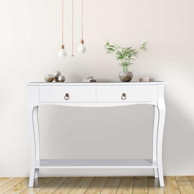 HOMCOM® STOLIK KONSOLA SIDEBOARD Z 2 SZUFLADAMI biały