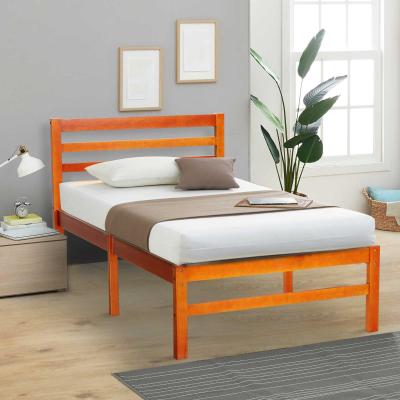 HOMCOM® STELAŻ ŁÓŻKA RAMA ŁÓŻKO POJEDYNCZE DREWNIANE 8 LISTEW PODWYŻSZONE NOGI drewno sosnowe naturalny 198 X 100 X 90 cm
