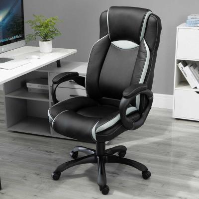 Ergonomiczne krzesło biurowe, fotel gamingowy, krzesło obrotowe, czarny biały