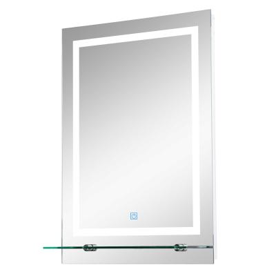 kleankin LUSTRO ŁAZIENKOWE Z OŚWIETLENIEM LED 38W 70x50cm SZKLANA PÓŁKA
