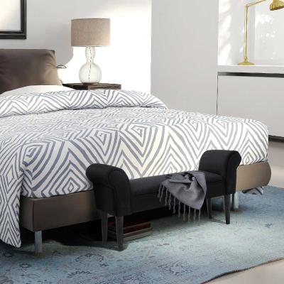 Homcom® Ławka do Sypialni Tapicerowana Mdf Wypełnienie Piankowe Czarna