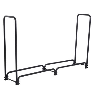 Outsunny® REGAŁ NA DREWNO KOMINKOWE STOJAK NA DREWNO OPAŁOWE PÓŁKA metal maks. obciążenie 300 kg czarny 200 x 39 x 120 cm