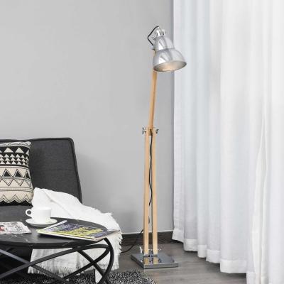 Lampa podłogowa lampa stojąca z regulacją wysokości regulowany klosz E27 lite drewno