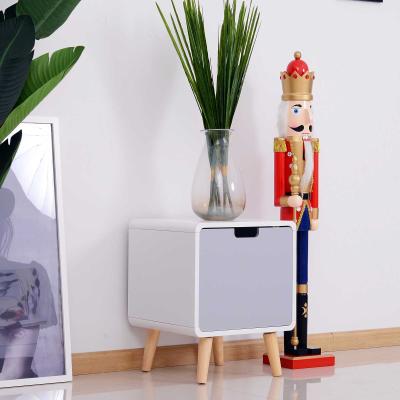 HOMCOM® STOLIK NOCNY KOMODA WYSOKI POŁYSK MDF biały