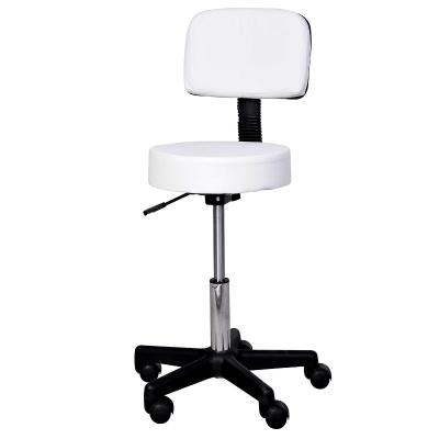 HOMCOM HOKER OBROTOWY KRZESŁO STOŁEK Z OPARCIEM biały Φ35 X W 77- 89CM