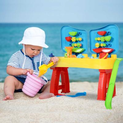 HOMCOM® Zabawka do Piasku dla Dzieci 31 Części Stolik Plaża od 3 Roku Życia PP Wielokolorowy