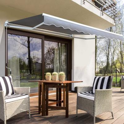 Markiza Markiza z aluminiowym ramieniem przegubowym Ochrona przed słońcem z korbką ręczną 3,5 x 2,5 m szary