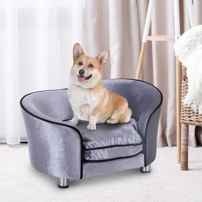 PawHut LEGOWISKO SOFA KANAPA DLA PSA szara