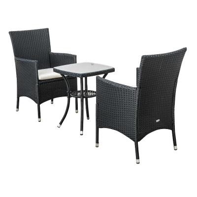Outsunny MEBLE OGRODOWE RATTAN czarny 5 częsci
