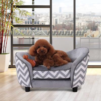 PawHut® SOFA DLA ZWIERZĄT DOMOWYCH ŁÓŻKO SOFA DLA PSA Z PODUSZKĄ szara