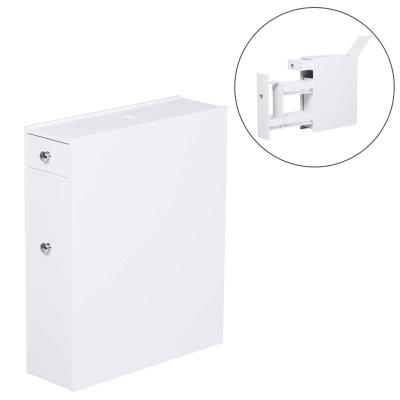 HOMCOM® MEBLE ŁAZIENKOWE SZAFKA ŁAZIENKOWA Z 2 SZUFLADAMI I PÓŁKĄ drewno białe 48 x 17 x 58 cm