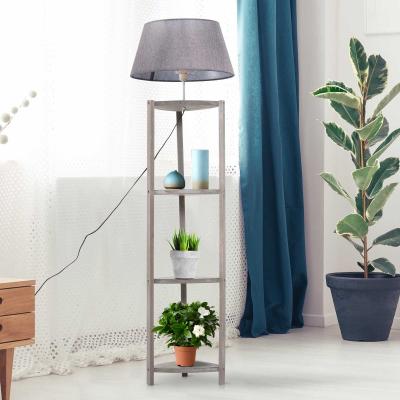 HOMCOM® LAMPA STOJĄCA LAMPA PODŁOGOWA KLOSZ 40 W styl skandynawski drewno