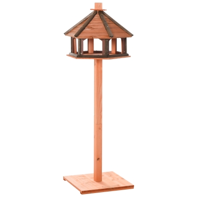 Domek dla ptaków Drewniany stojak dla ptaków z wodoodpornym dachem jodła Ø 52 x wys. 130 cm
