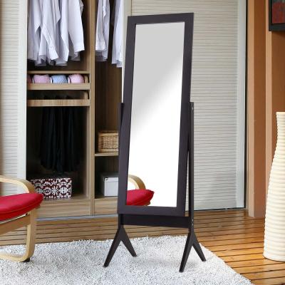 Homcom® Lustro Stojące Duże do Makijażu Podwyższone Nóżki Łatwe Czyszczenie MDF Kawowy 47 X 46 X 148 cm