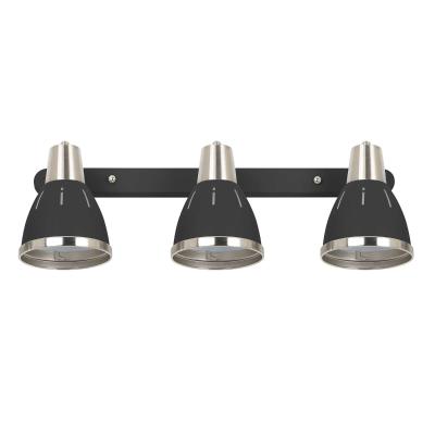 HOMCOM® KINKIET ZESTAW 3 REFLEKTORÓW ŚCIENNYCH OBROTOWA LAMPA czarna