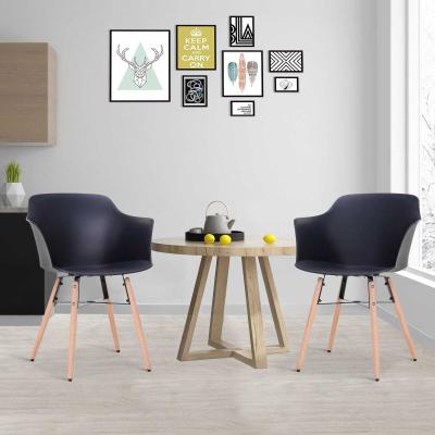 Homcom® Krzesła do Jadalni Zestaw 2-częściowy Skandynawski Antypoślizgowe i Odporne na Zarysowania Stabilne PP Czarny 58,5 X 54,5 X 78 cm