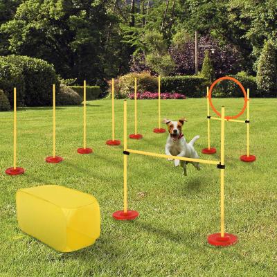 Pawhut® Zestaw Agility do Treningu Psa Bieg z Przeszkodami Poliester Żółty